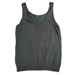 RALPH LAUREN brown silk tank top